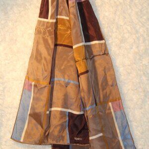 Echo Color Theory Mondrian Style Silk Oblong Scarf 48"x11" Made in Japan NWT
